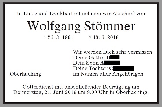 P&R: Wolfgang Stömmer ist tot