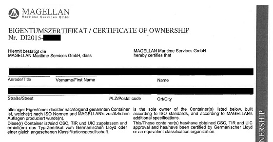 Falsche Eigentumszertifikate gibt es auch bei Magellan