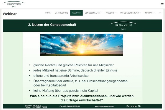 Warnung vor Green Value SCE
