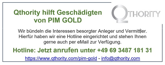 Qthority hilft Geschädigten von PIM-Gold