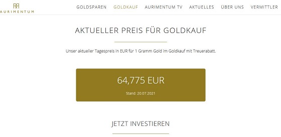 Bei Aurimentum von R&R Consulting zahlen Kunden sehr viel für ein Gramm Gold