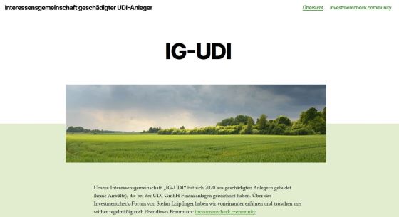Bild: Screenshot von der IG-UDI Homepage