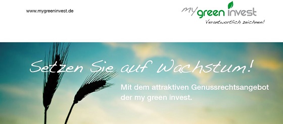 Auszug aus einem Werbeflyer der my green invest
