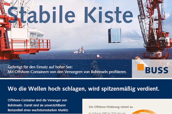 Buss: Desaster bei Offshore-Containern