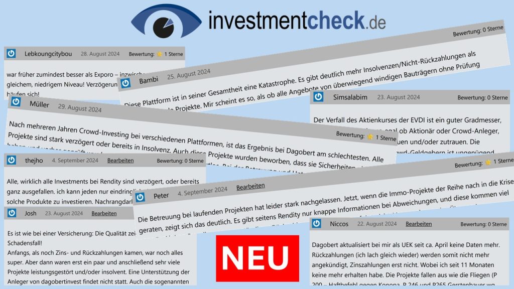 Neu auf Investmentcheck.de: Anbieter-Bewertungen