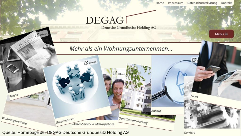 Nicht nur die Homepage der DEGAG versprach viel