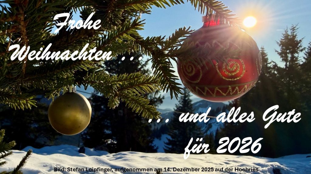 Frohe Weihnachten und alles Gute für 2026 – wünscht das Investmentcheck-Team