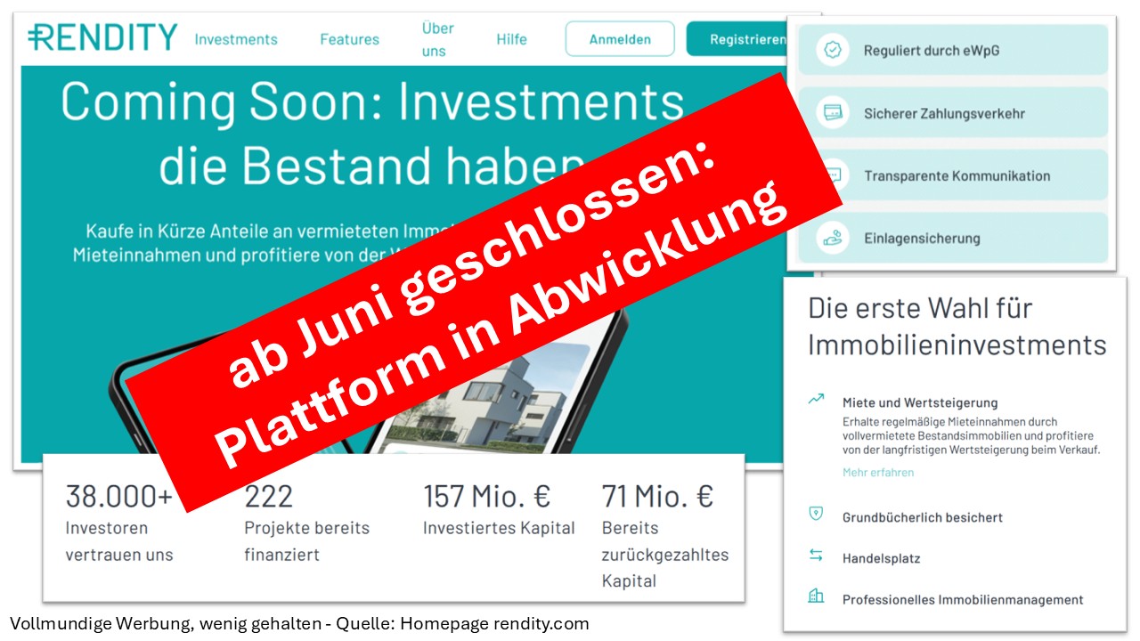 Rendity wird abgewickelt